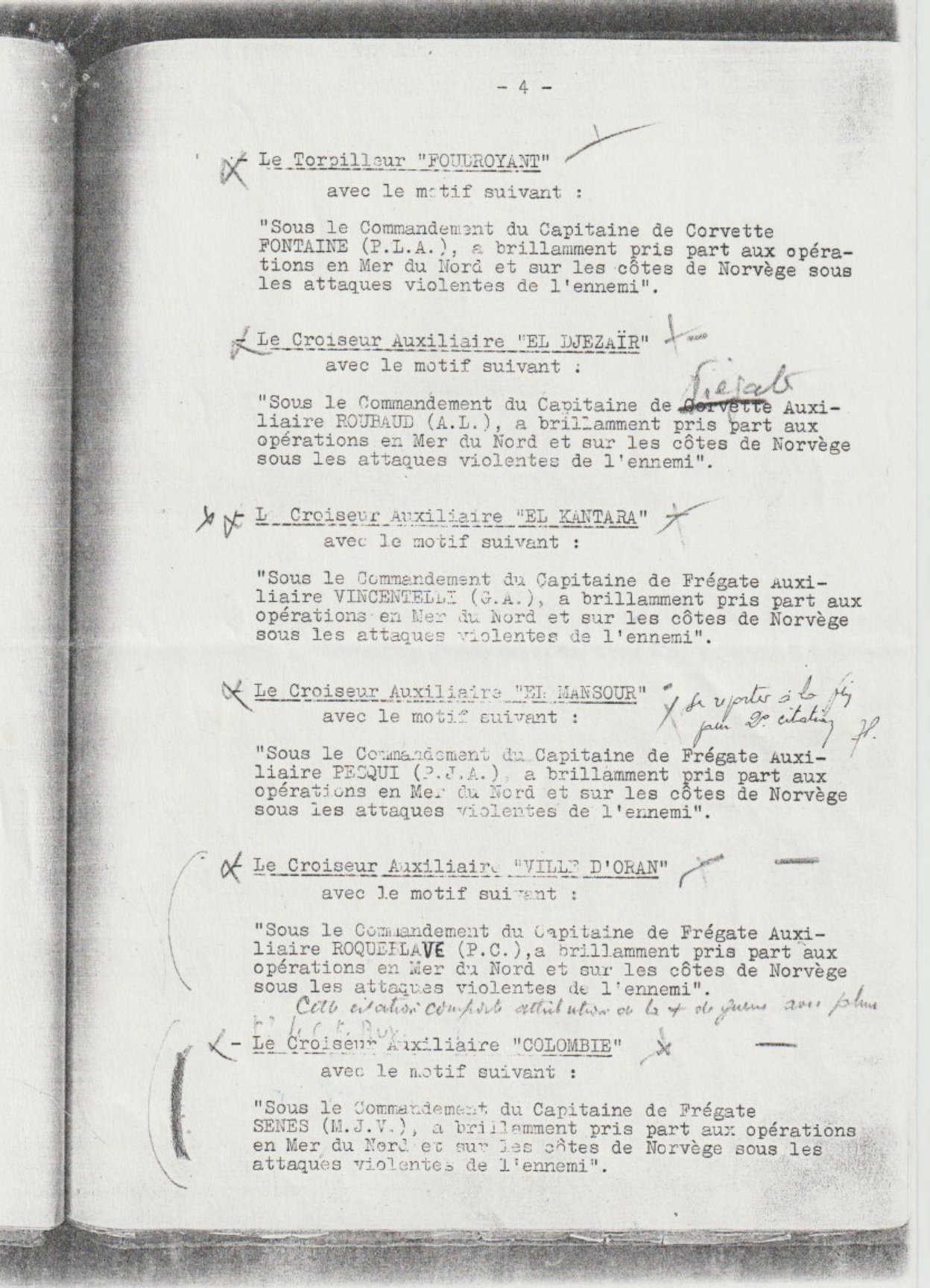 Citation du contre-torpilleur à l'ordre de l'armée de mer - 1940 — page 4
