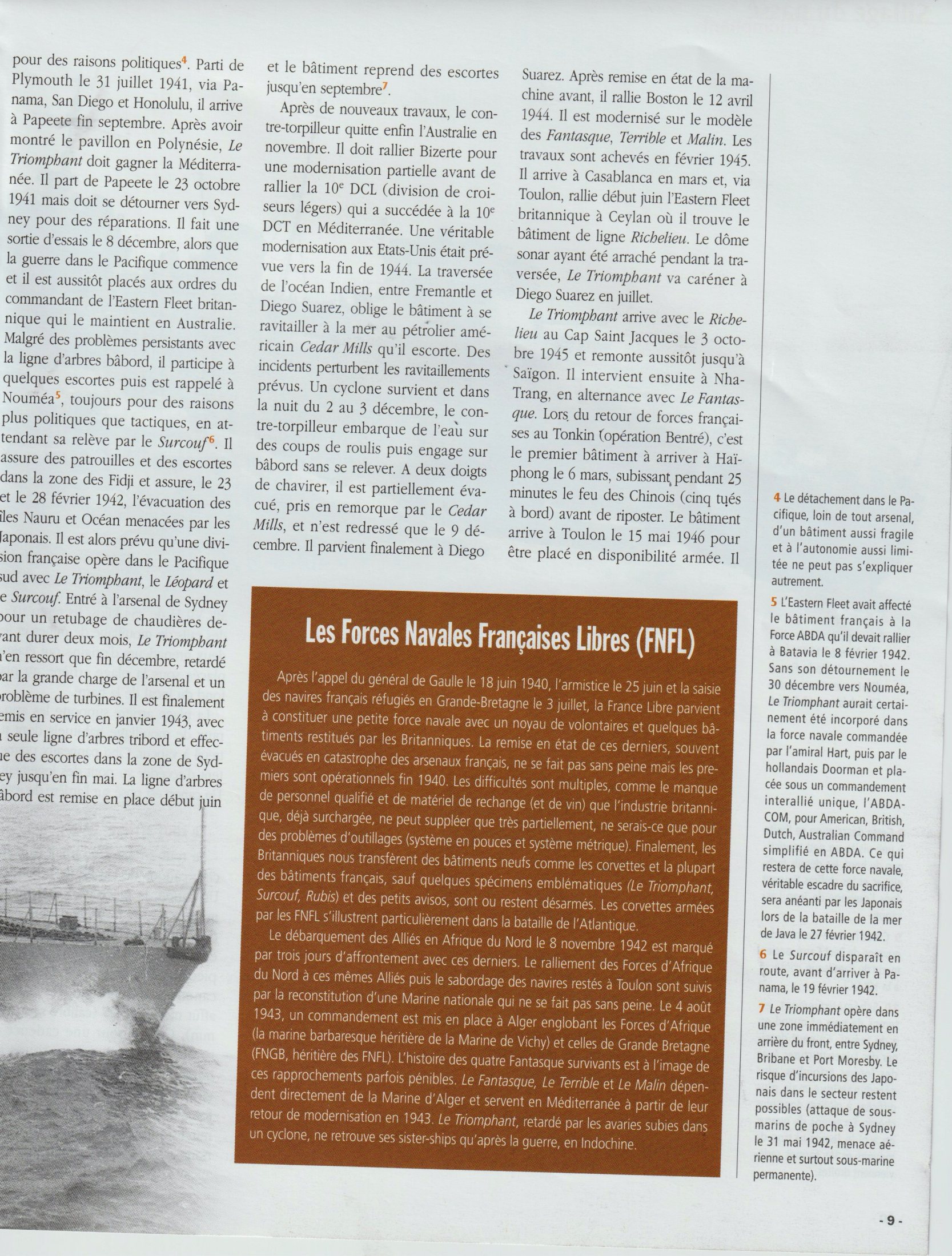 Le Triomphant — revue Marines & Forces navales — page 7