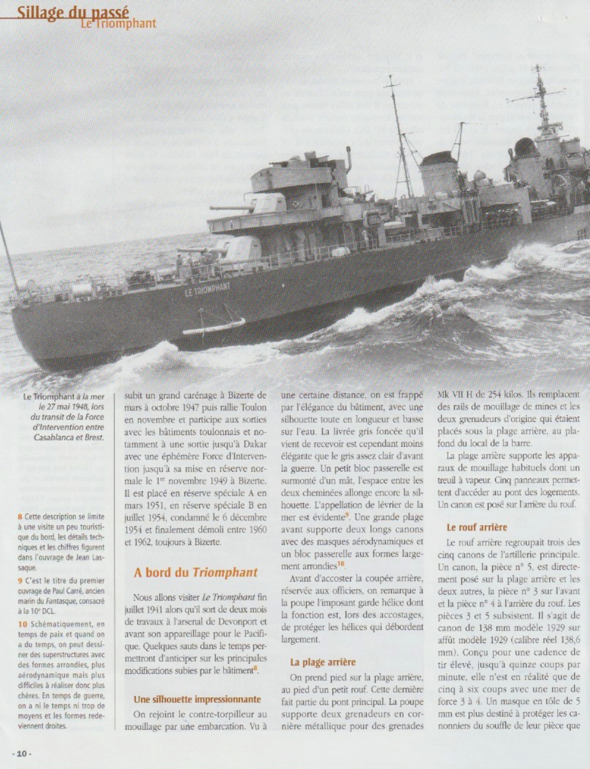 Le contre-torpilleur Le Triomphant - Période FNFL — page 7