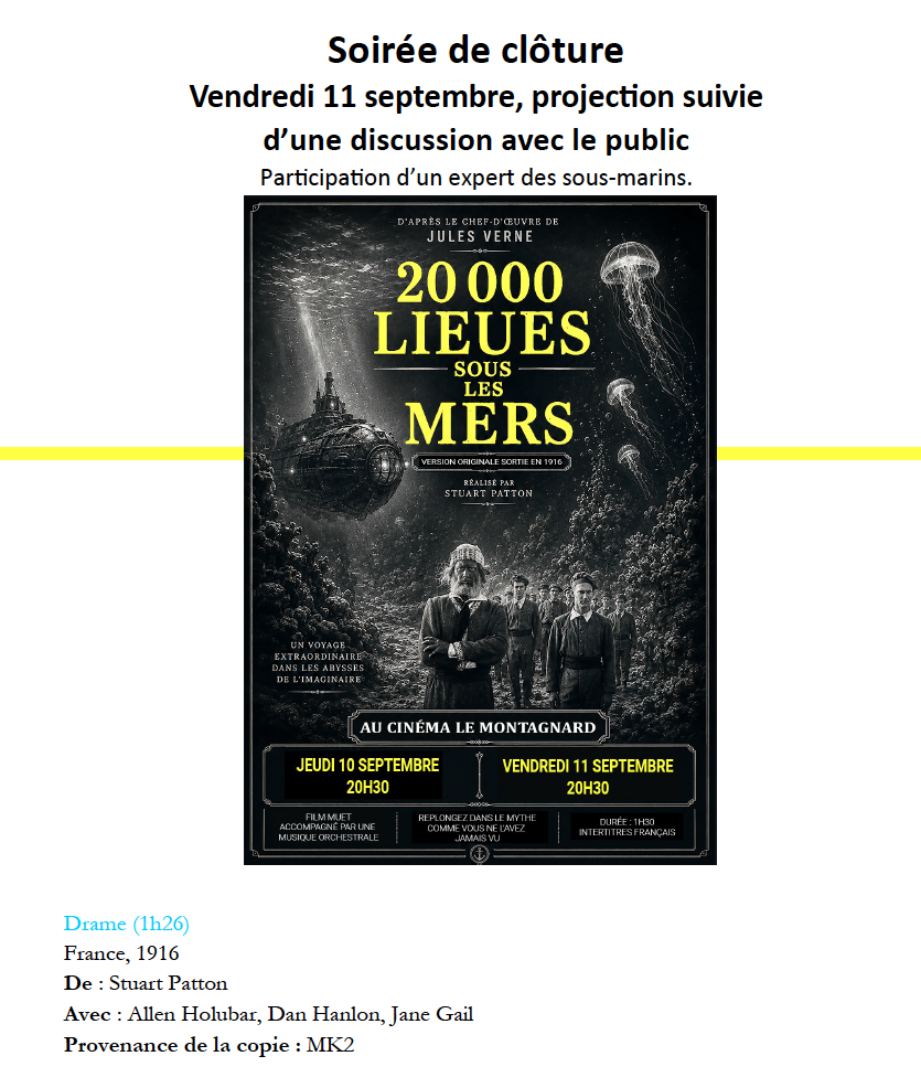 Aux origines du 7 ème  art avec deux films muets inspirés des aventures de Jules Verne.