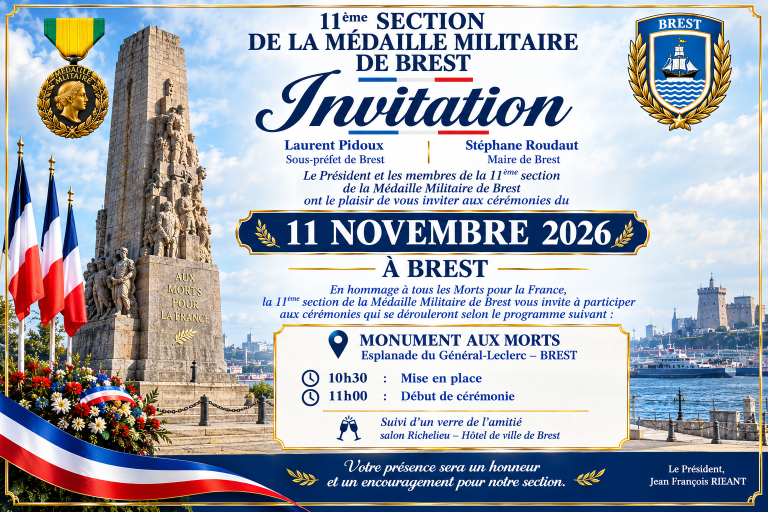 Journée Nationale de commémoration de la Victoire et de la Paix - Hommage à tous les "Morts pour la France".